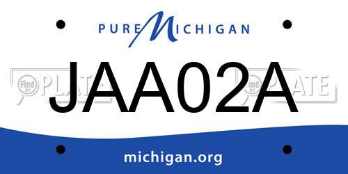 JAA02A Michigan License Plate