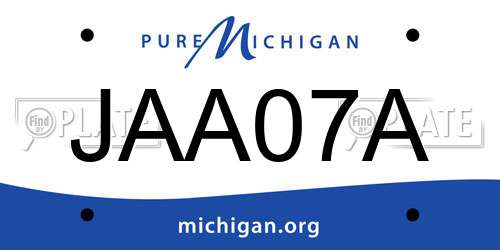 JAA07A Michigan License Plate