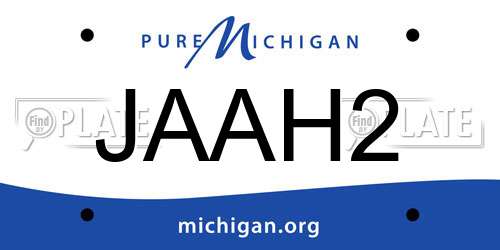 JAAH2 Michigan License Plate