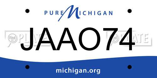 JAAO74 Michigan License Plate