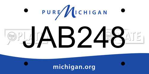 JAB248 Michigan License Plate