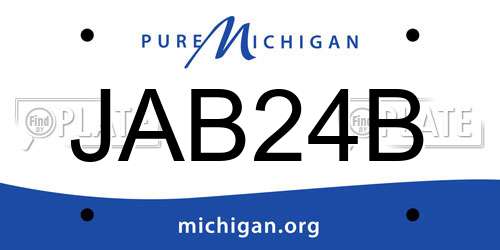 JAB24B Michigan License Plate