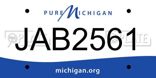 JAB2561 Michigan License Plate