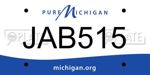 JAB515 Michigan License Plate