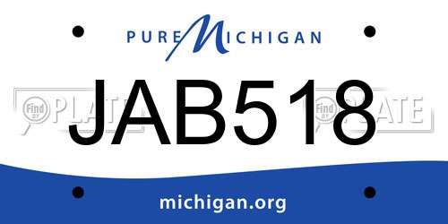 JAB518 Michigan License Plate