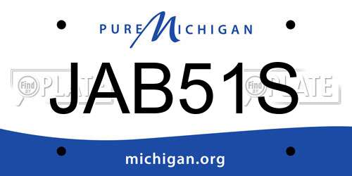 JAB51S Michigan License Plate