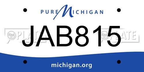 JAB815 Michigan License Plate