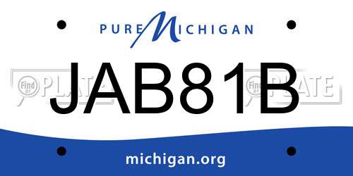 JAB81B Michigan License Plate