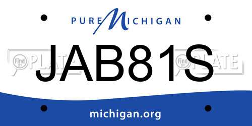JAB81S Michigan License Plate