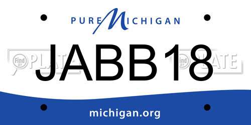 JABB18 Michigan License Plate