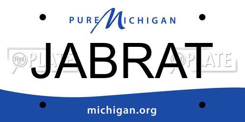JABRAT Michigan License Plate