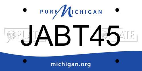 JABT45 Michigan License Plate