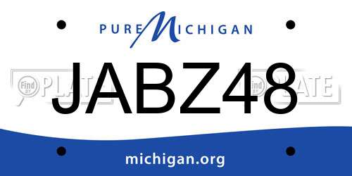 JABZ48 Michigan License Plate