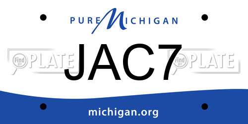 JAC7 Michigan License Plate