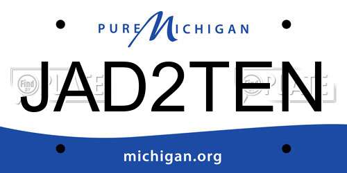 JAD2TEN Michigan License Plate