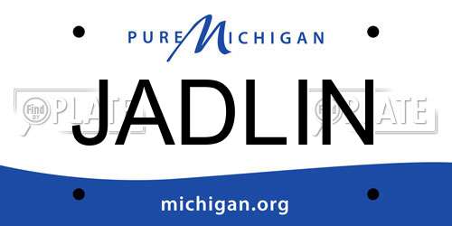 JADLIN Michigan License Plate