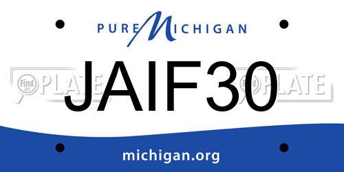 JAIF30 Michigan License Plate