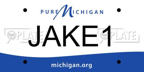 JAKE1 Michigan License Plate