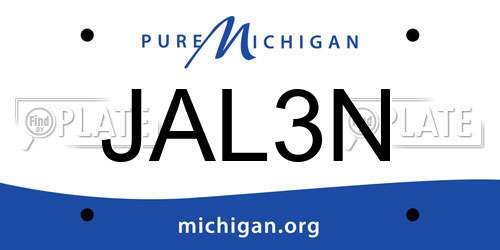 JAL3N Michigan License Plate