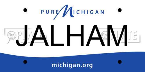 JALHAM Michigan License Plate