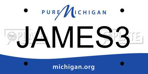 JAMES3 Michigan License Plate