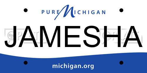 JAMESHA Michigan License Plate