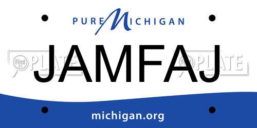 JAMFAJ Michigan License Plate