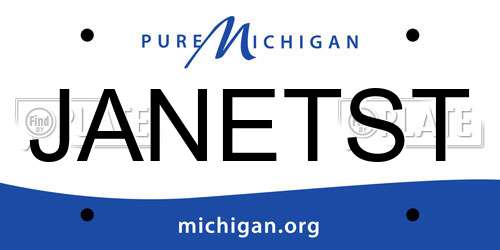 JANETST Michigan License Plate