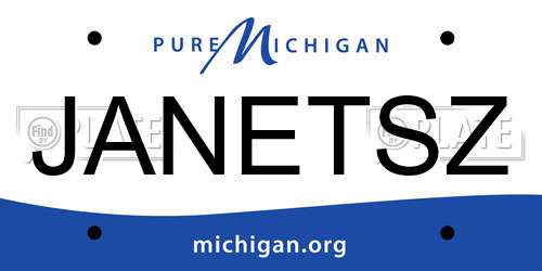 JANETSZ Michigan License Plate