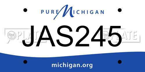 JAS245 Michigan License Plate