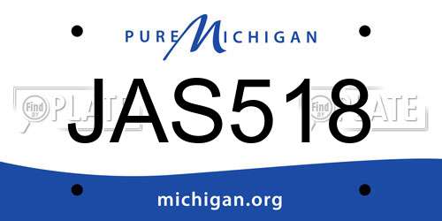 JAS518 Michigan License Plate