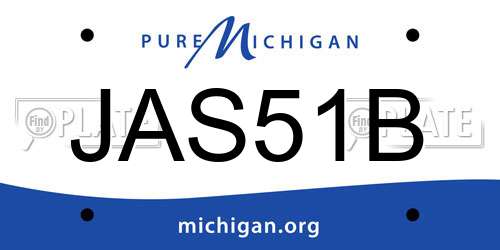 JAS51B Michigan License Plate