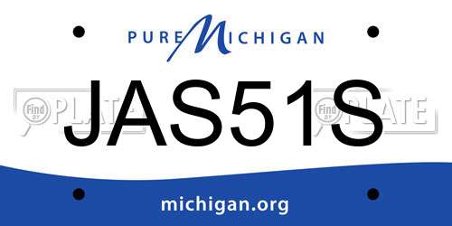 JAS51S Michigan License Plate