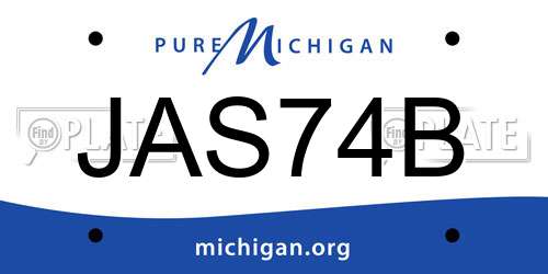 JAS74B Michigan License Plate