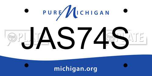 JAS74S Michigan License Plate