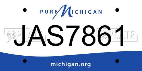 JAS7861 Michigan License Plate