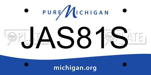JAS81S Michigan License Plate