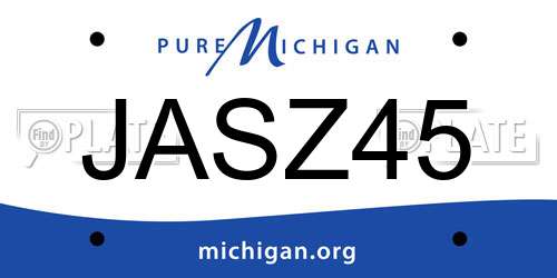 JASZ45 Michigan License Plate