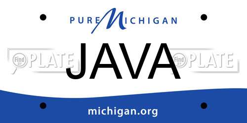JAVA Michigan License Plate