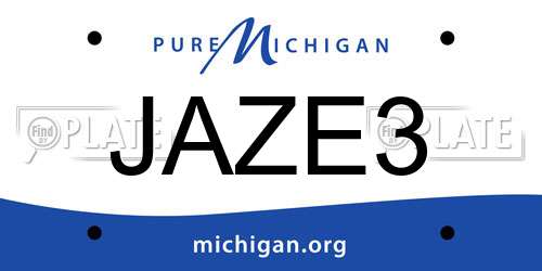 JAZE3 Michigan License Plate