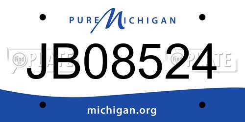 JB08524 Michigan License Plate