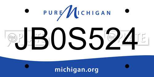 JB0S524 Michigan License Plate