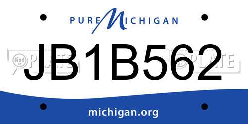JB1B562 Michigan License Plate