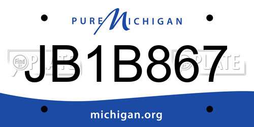 JB1B867 Michigan License Plate