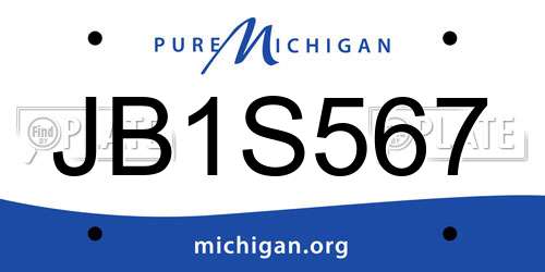 JB1S567 Michigan License Plate