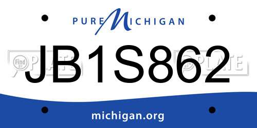 JB1S862 Michigan License Plate