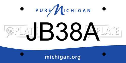 JB38A Michigan License Plate