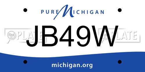 JB49W Michigan License Plate