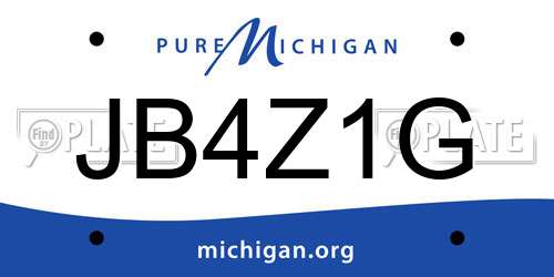 JB4Z1G Michigan License Plate