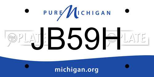 JB59H Michigan License Plate